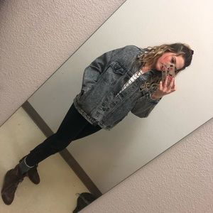 Vintage acid washed denim jacket